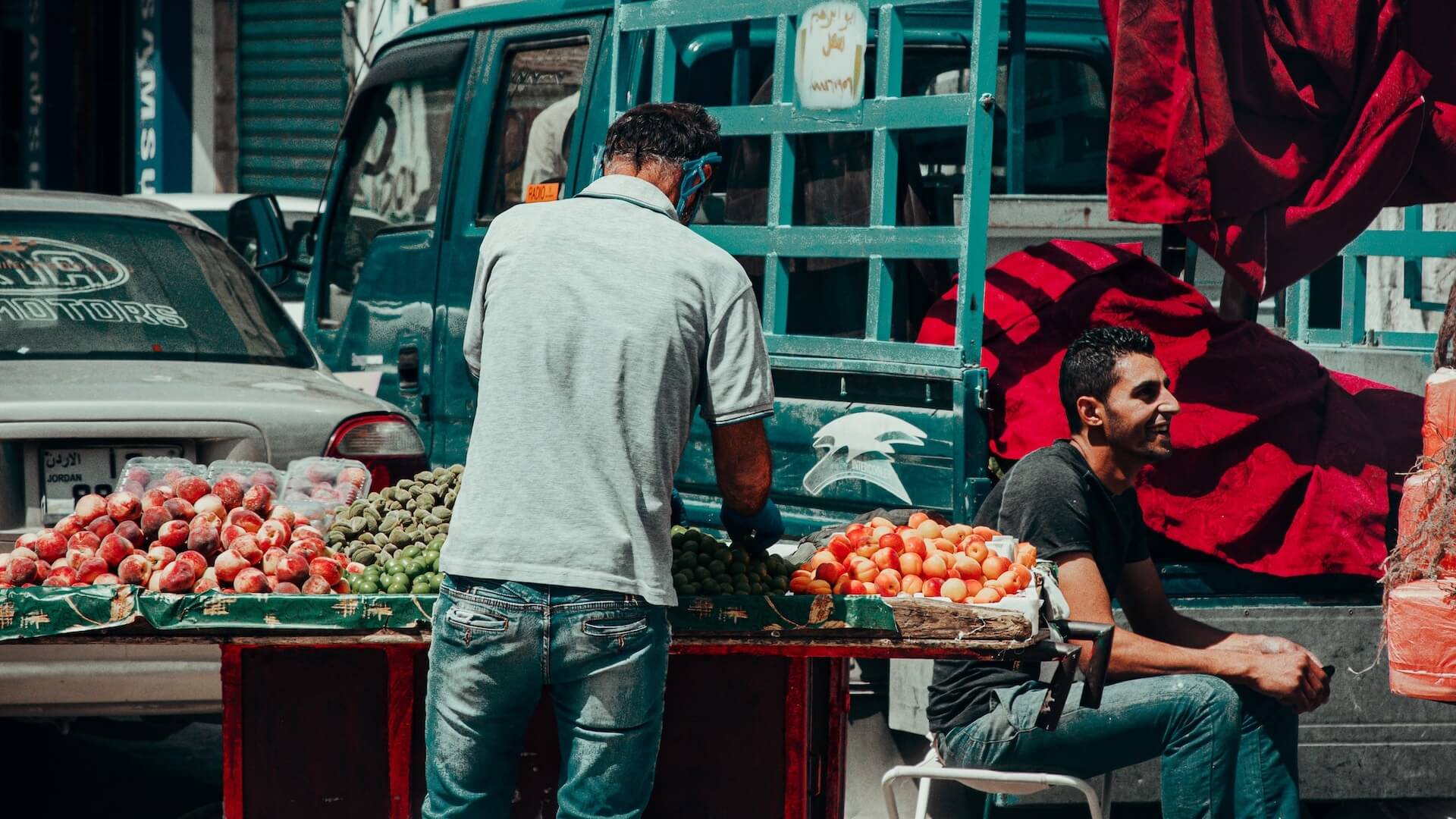 Een lokaal kraampje in Amman